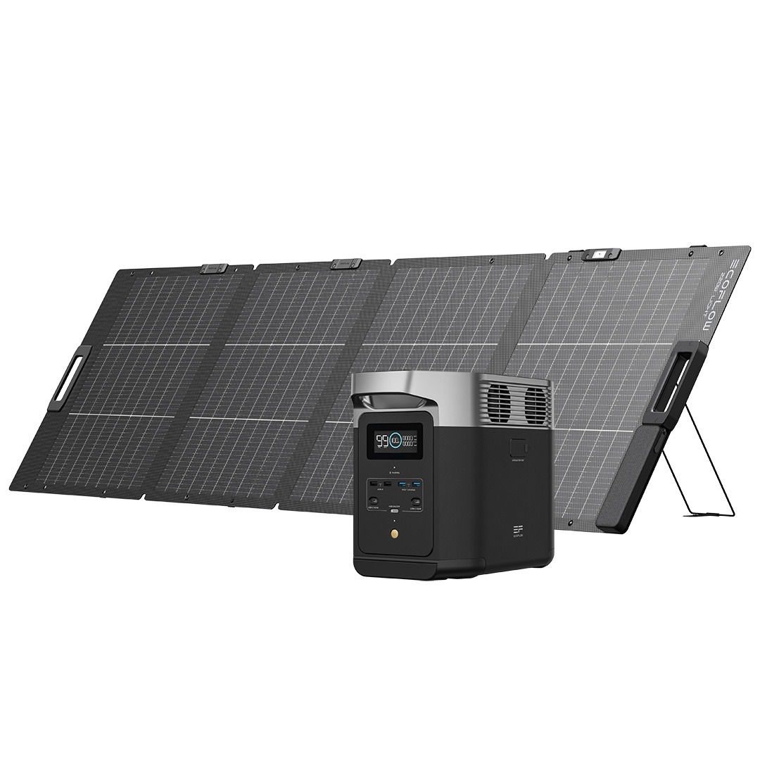 EcoFlow DELTA 2 + panneau solaire bifacial pliable léger 220W